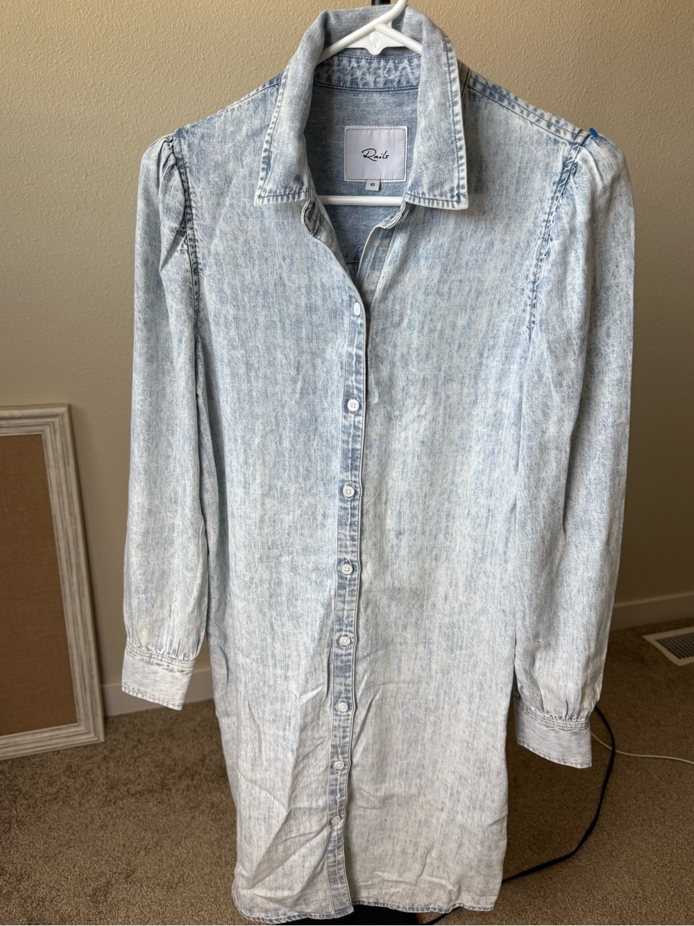 Rails Light Blue Denim Button-Up Tunic Dress